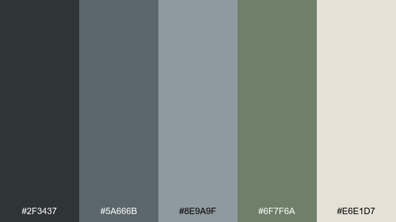 rainy granite nature color palette with hex codes