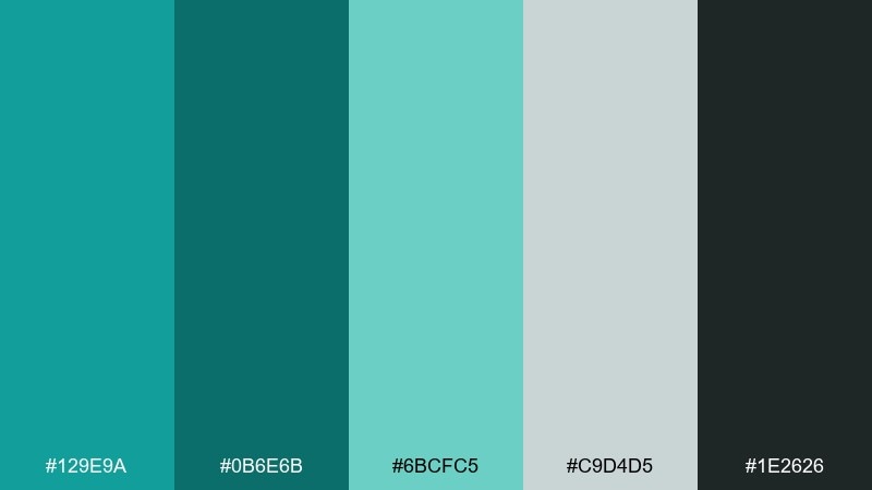 rainy harbor green turquoise color palette with hex codes