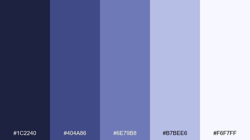 rainy lavender blue and violet combination with hex codes