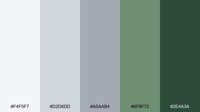 rainy meadow color palette with hex codes