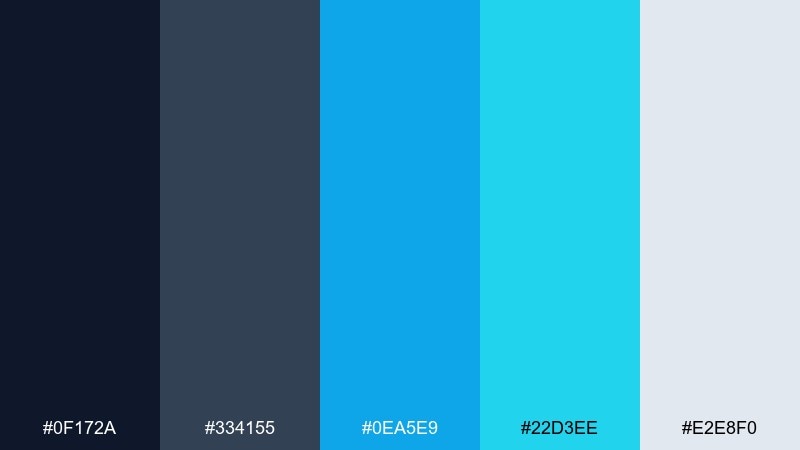rainy metro blue cyan color palette with hex codes