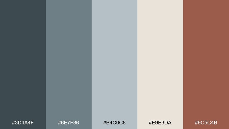 rainy plaza urban color palette with hex codes