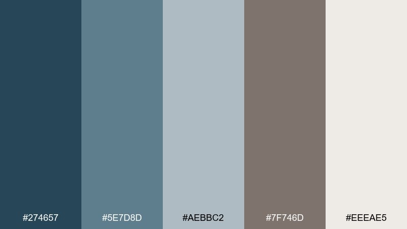 rainy windowpane blue taupe color scheme with hex codes