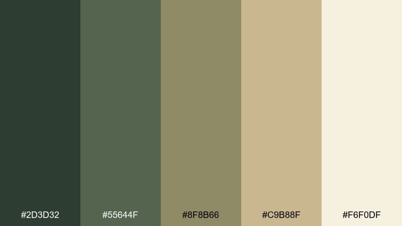 ranger khaki army color palette with hex codes