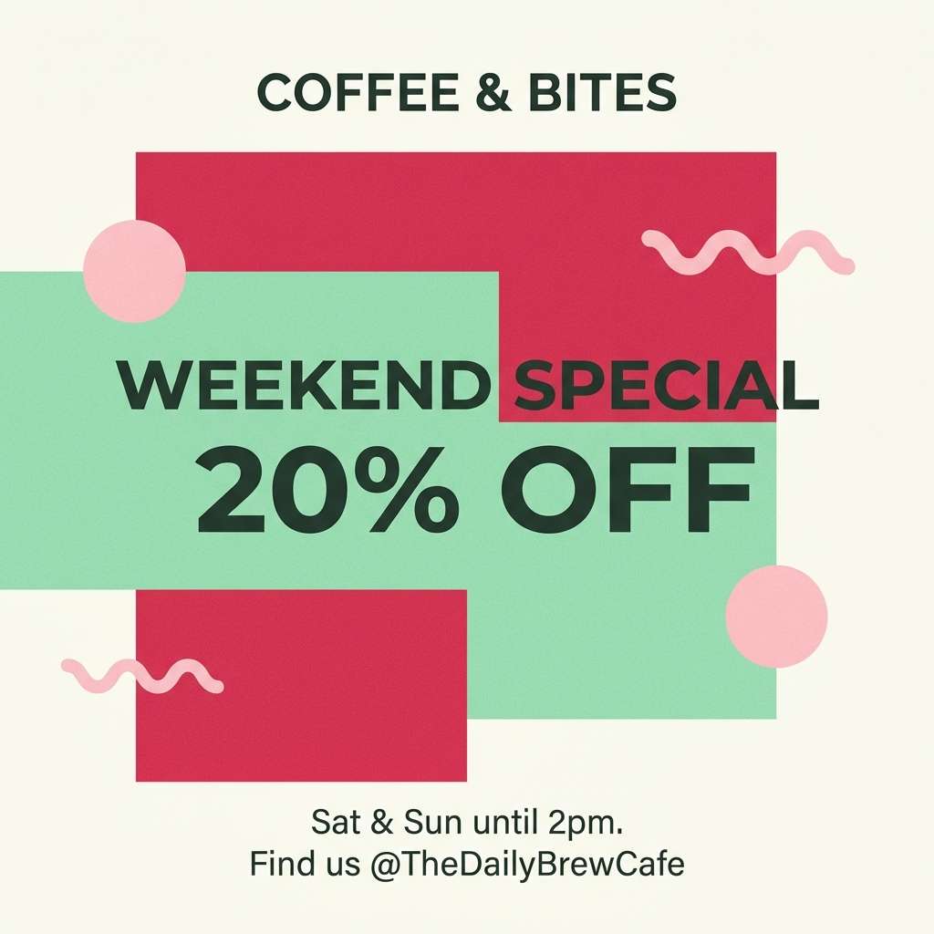 spring cafe social template