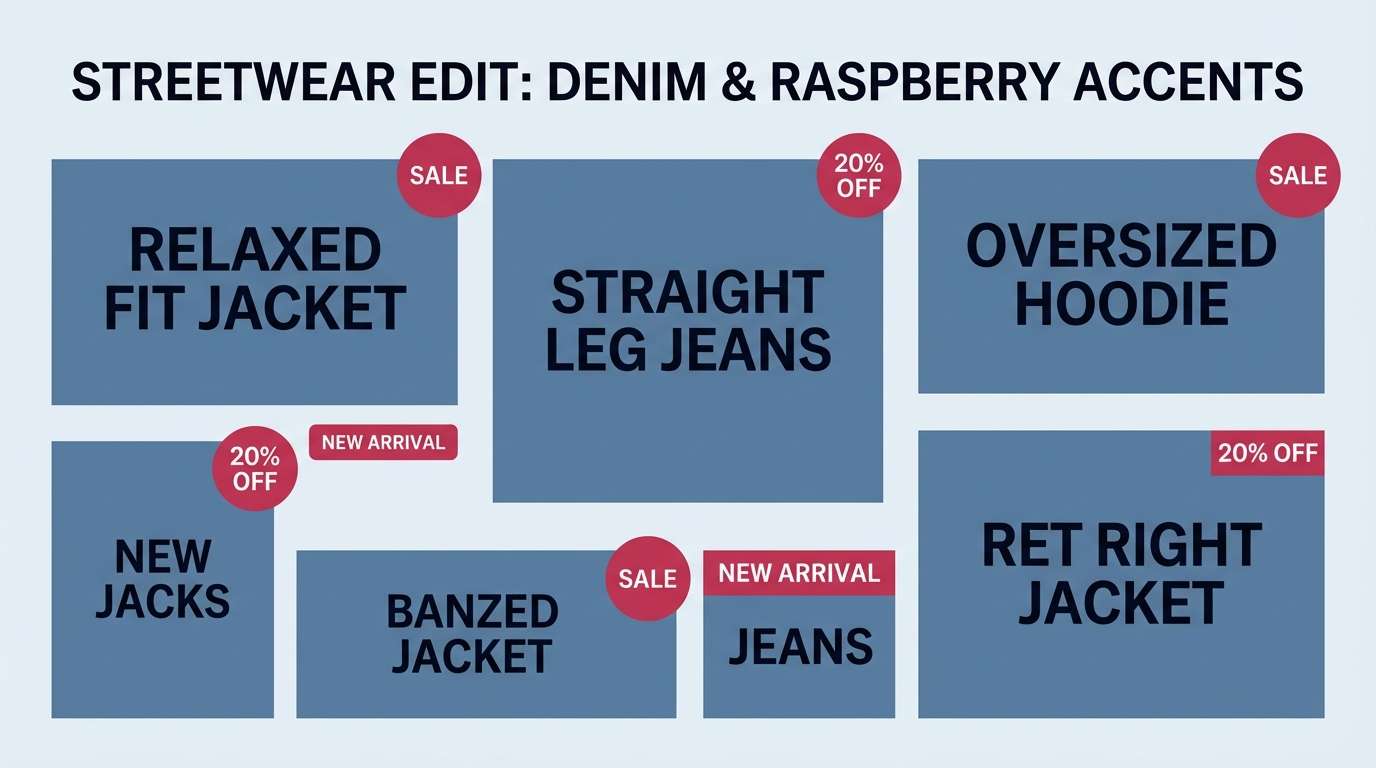 streetwear grid berry denim