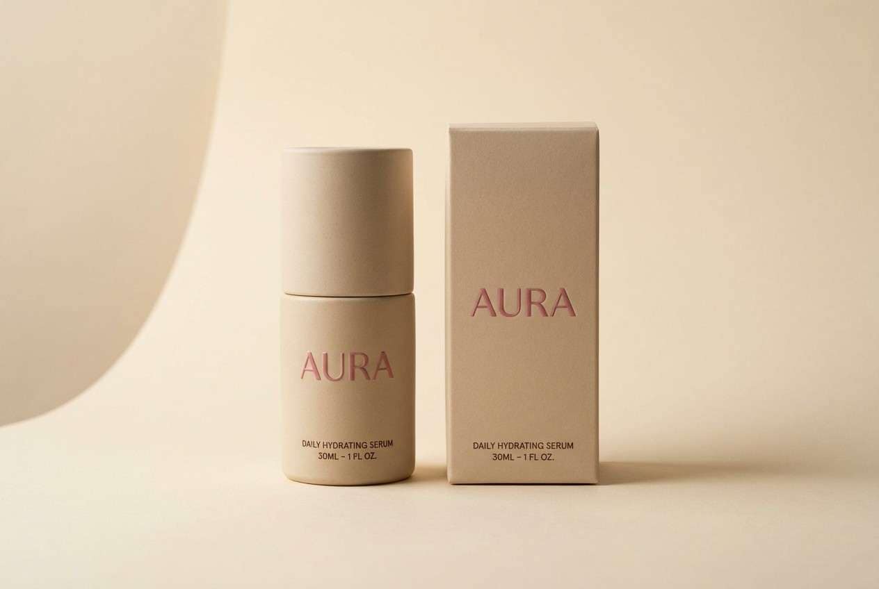 minimal skincare berry label