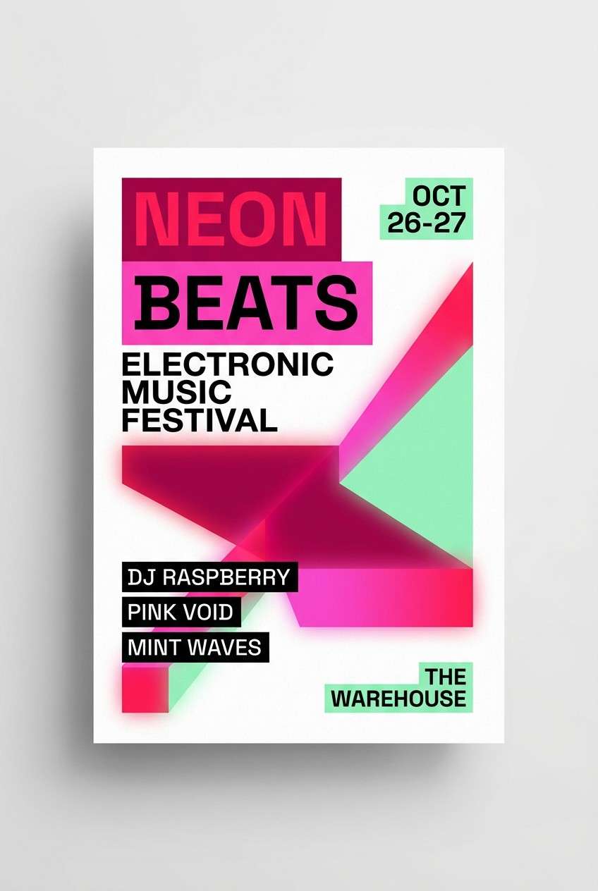 neon music flyer