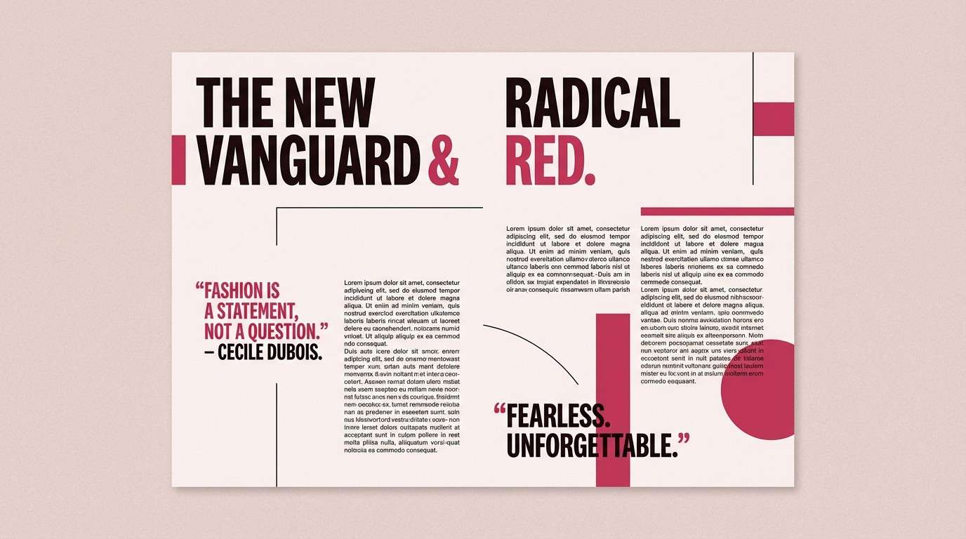 berry noir editorial layout