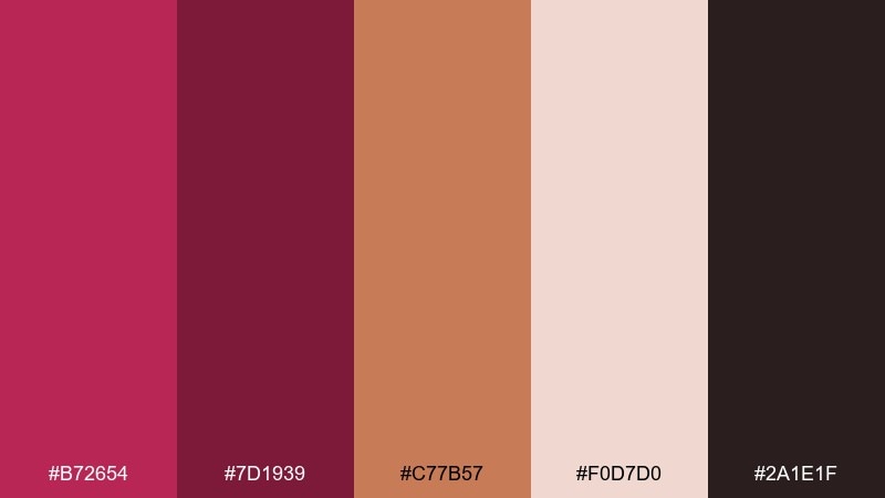 raspberry copper luxe raspberry color palette with hex codes