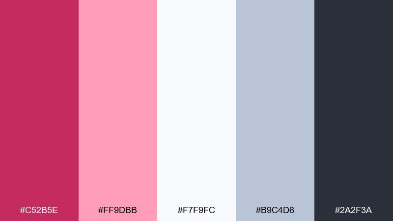 raspberry frost raspberry color palette with hex codes