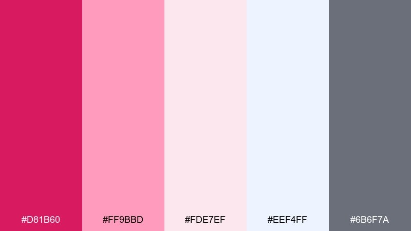 raspberry frost winter raspberry pink color palette with hex codes