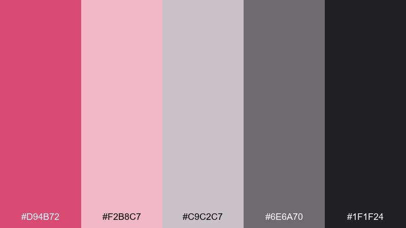 raspberry graphite color palette with hex codes