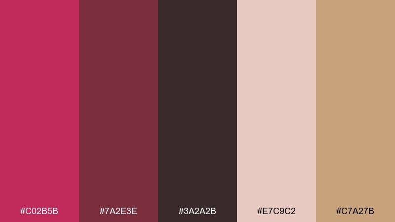 raspberry mocha raspberry color palette with hex codes