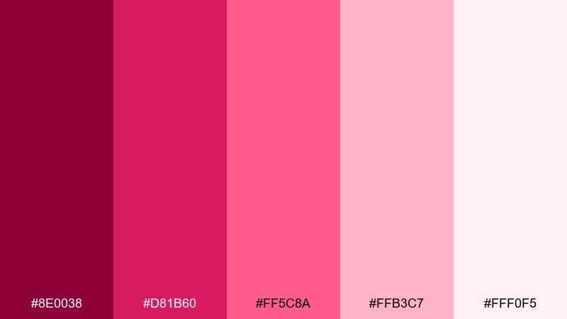 raspberry monochrome studio raspberry pink color palette with hex codes