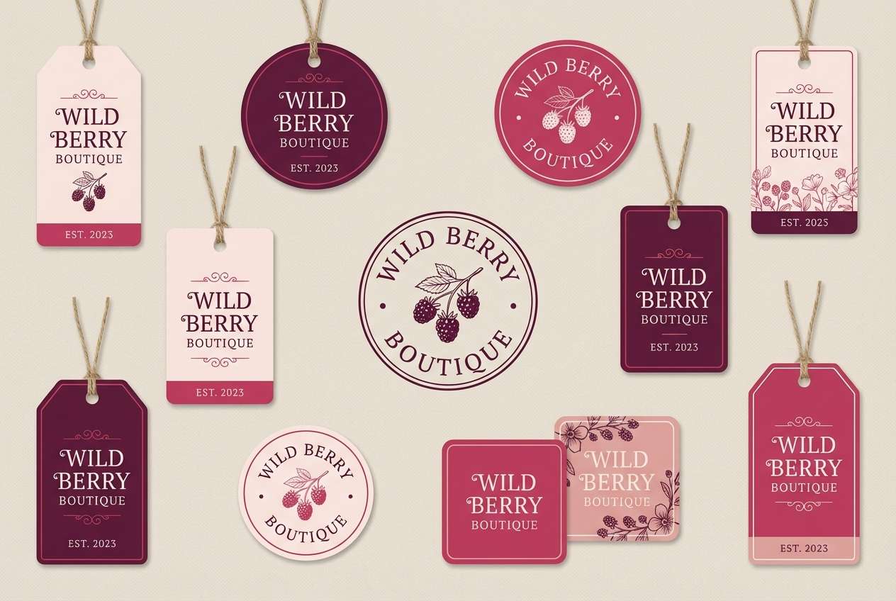 boutique tags and logo