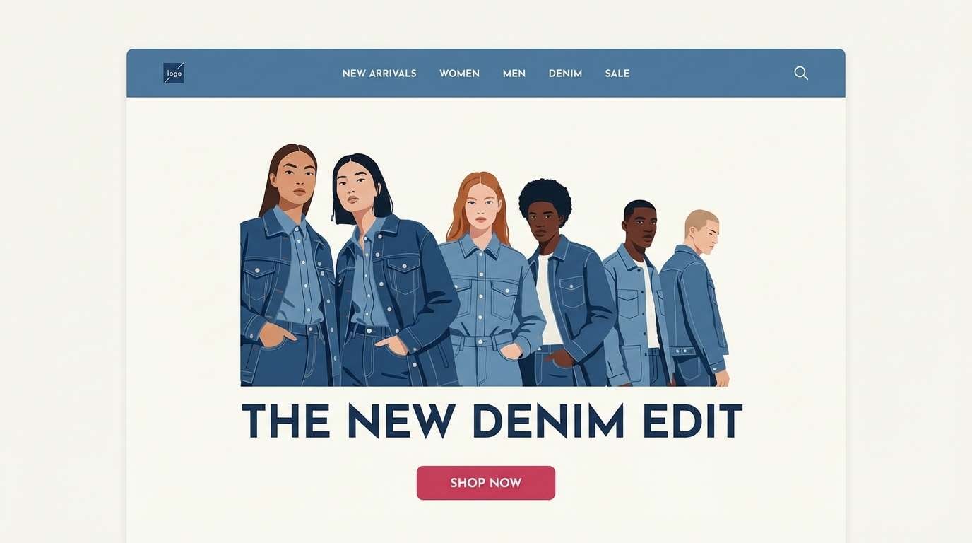 fashion homepage hero ui