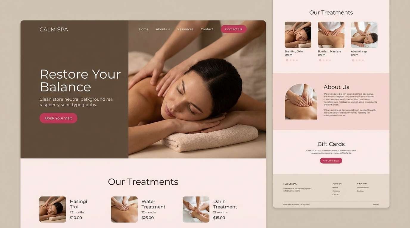 spa landing page ui