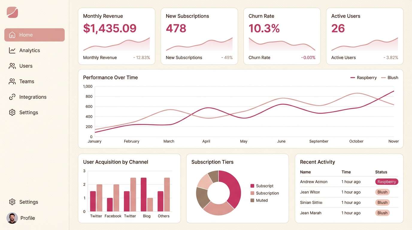 minimal dashboard ui