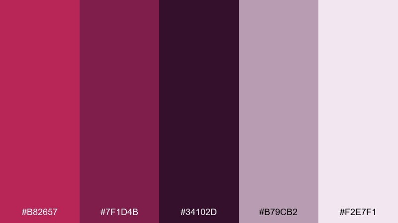 raspberry plum night raspberry color palette with hex codes