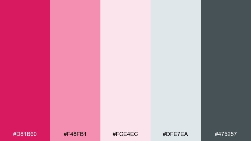 raspberry quartz calm raspberry pink color palette with hex codes