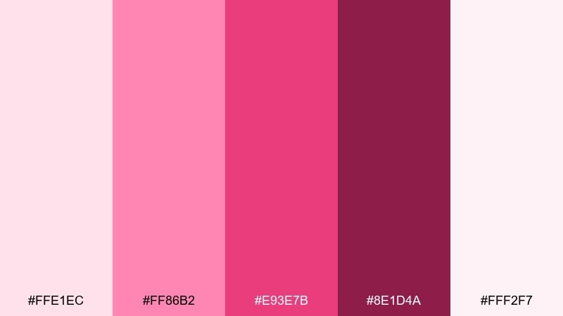 raspberry ripple ice cream color palette with hex codes