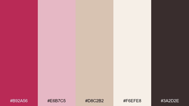 raspberry sandstone calm raspberry color palette with hex codes