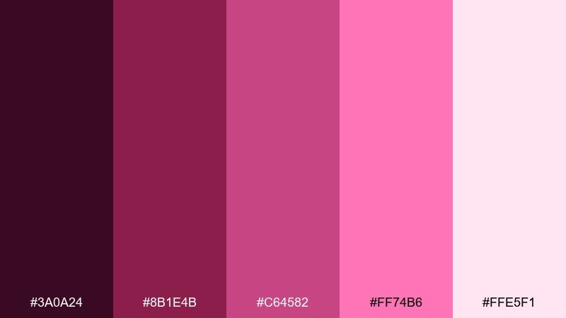 raspberry sorbet purple pink color palette with hex codes