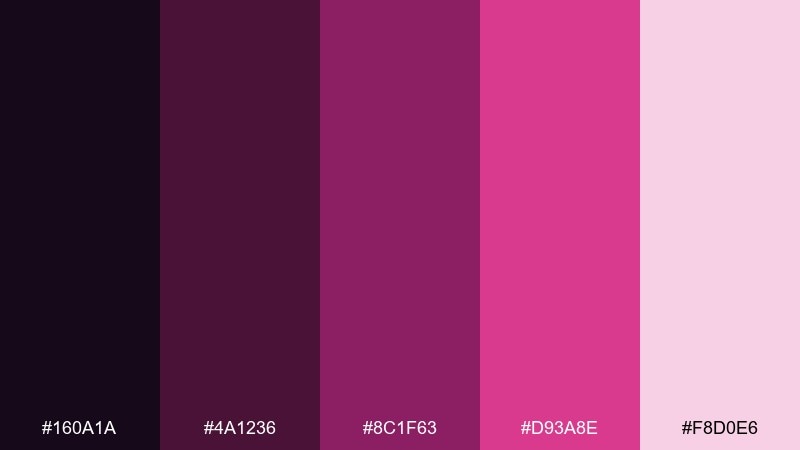 raspberry studio color palette with hex codes
