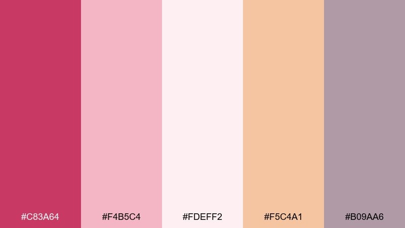 raspberry sunrise gradient blush raspberry color palette with hex codes