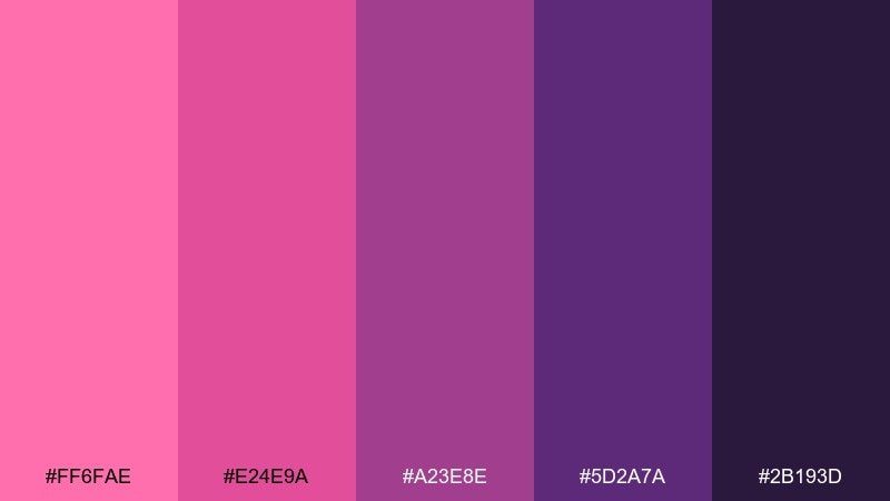 raspberry truffle pink violet color palette with hex codes