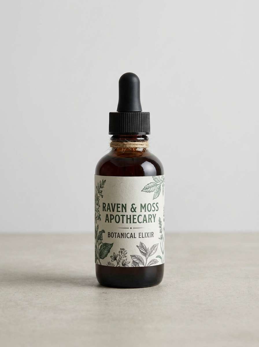 apothecary label and bottle