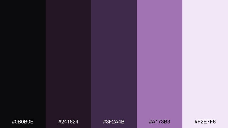 raven plum color palette with hex codes