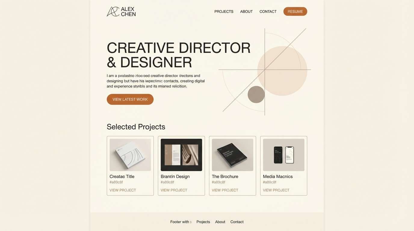warm portfolio ui mockup