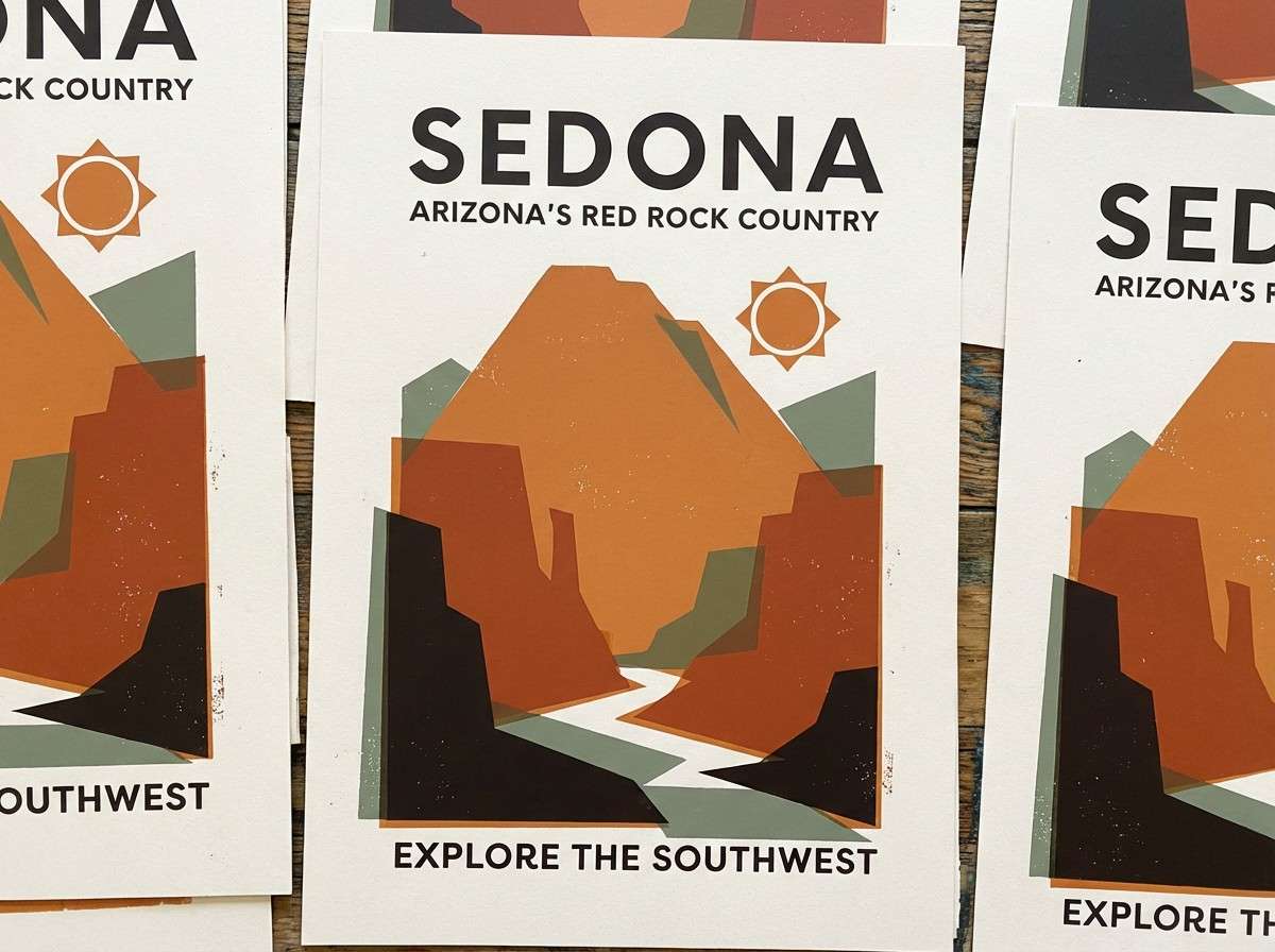 canyon travel poster layout