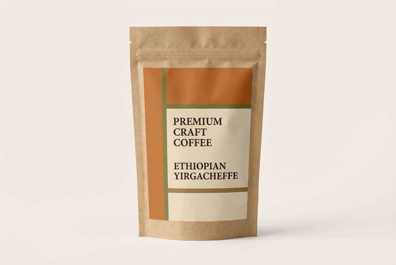 craft coffee bag mockup