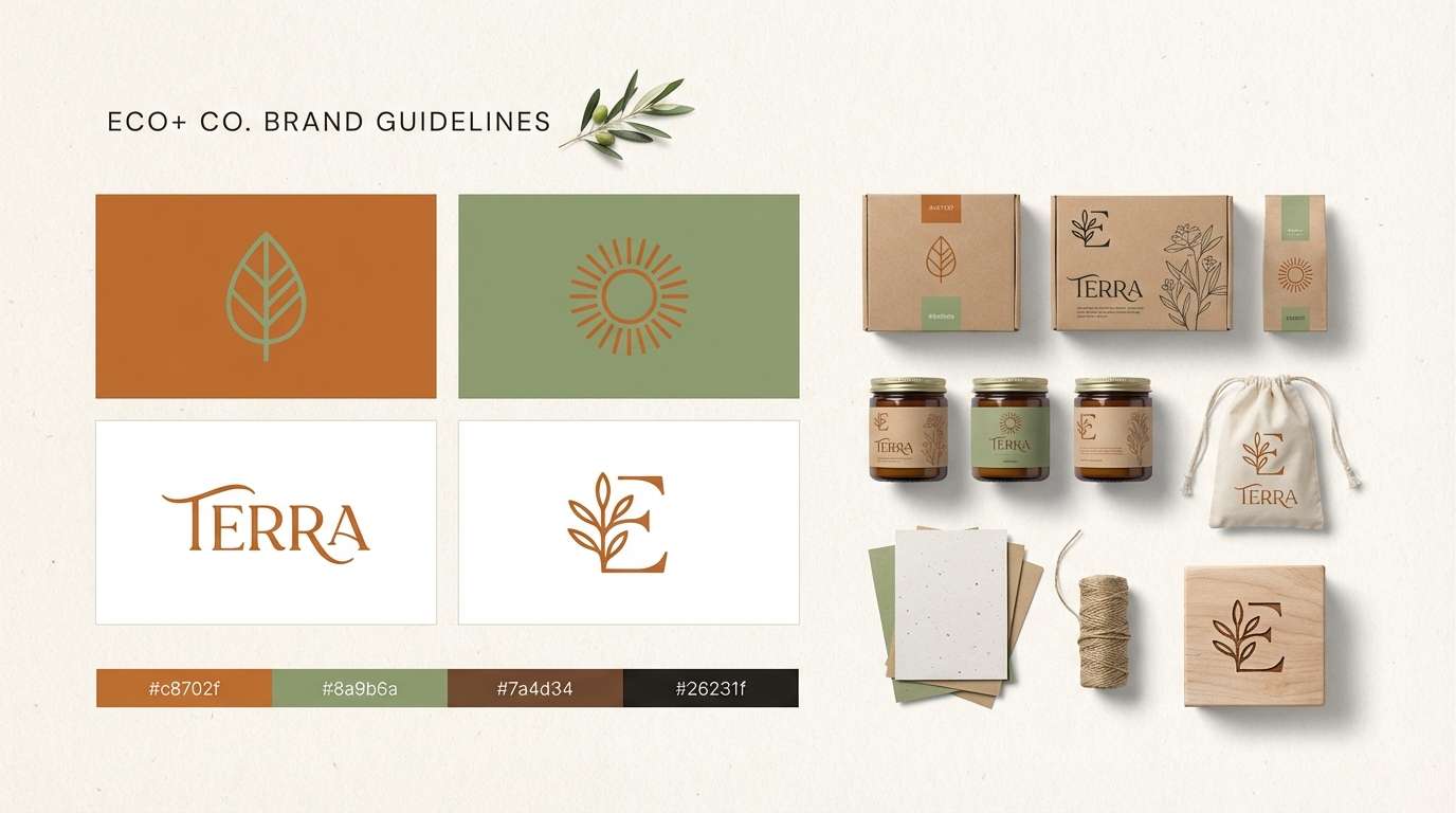 eco brand identity board