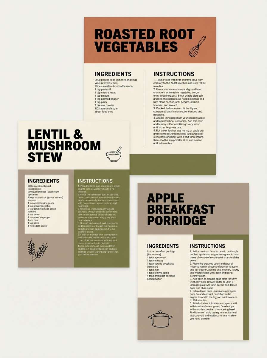 recipe card warm neutrals