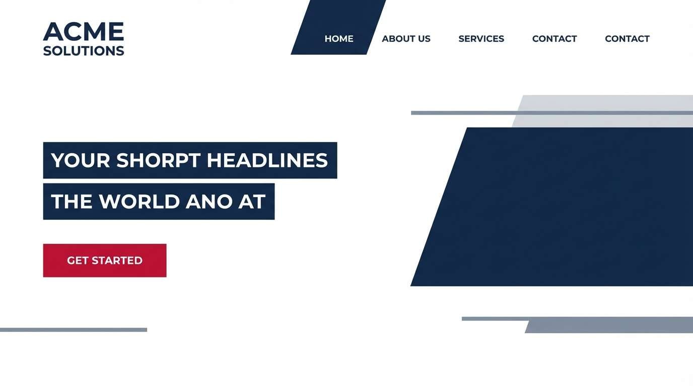 corporate hero header mockup