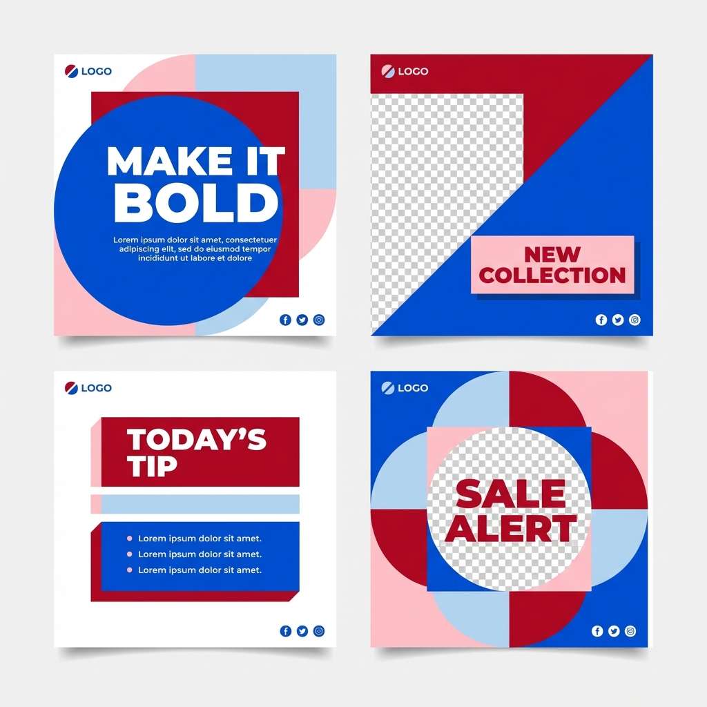 social post template grid