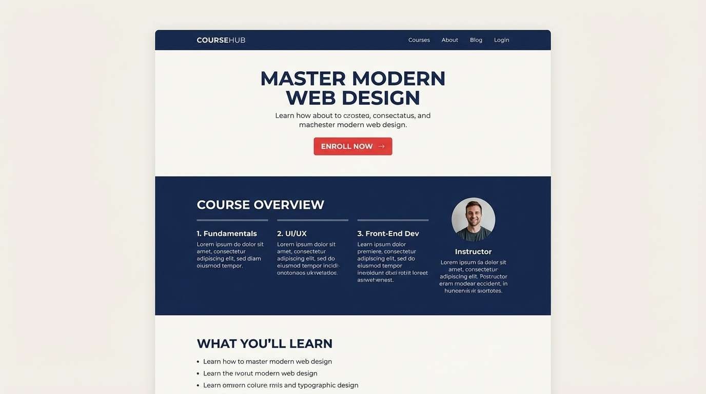 online course landing page