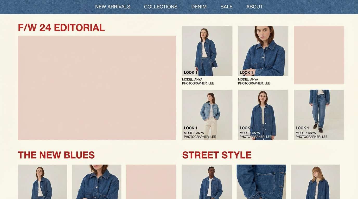 fashion lookbook web layout