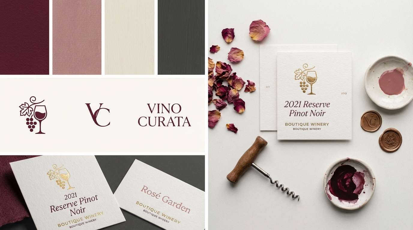 winery branding board