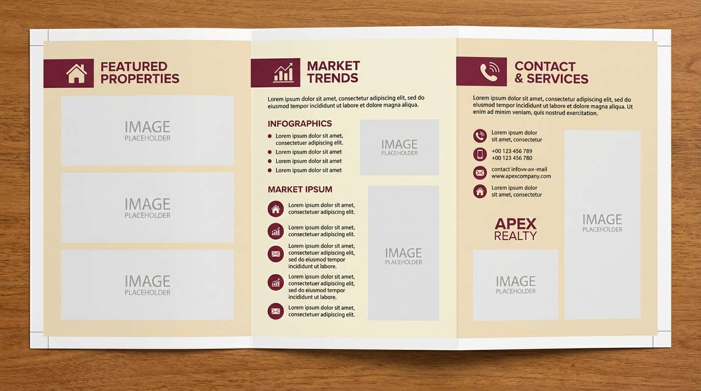 burgundy real estate brochure
