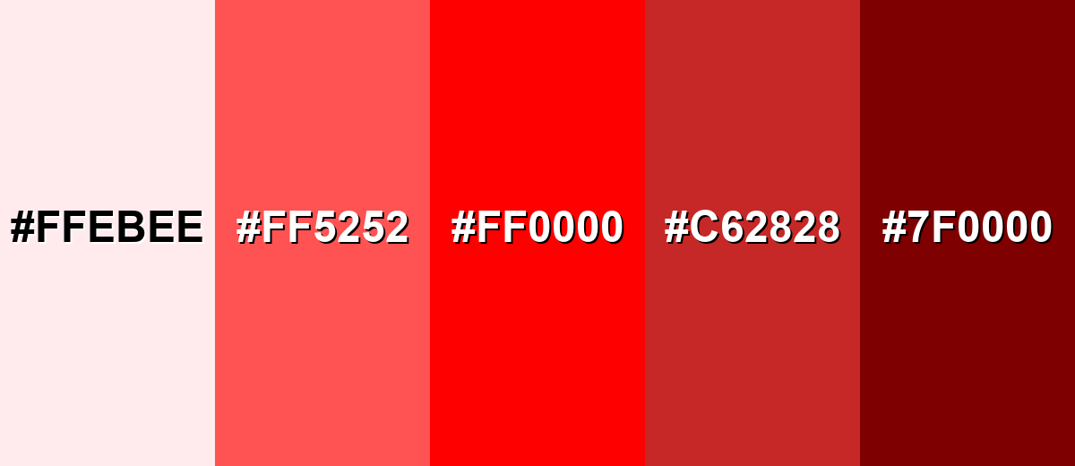 shades and variations of red-color