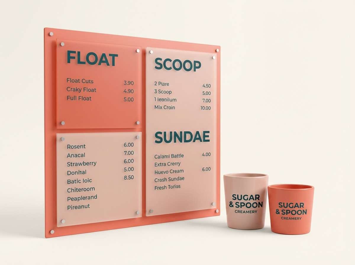 ice cream menu mockup