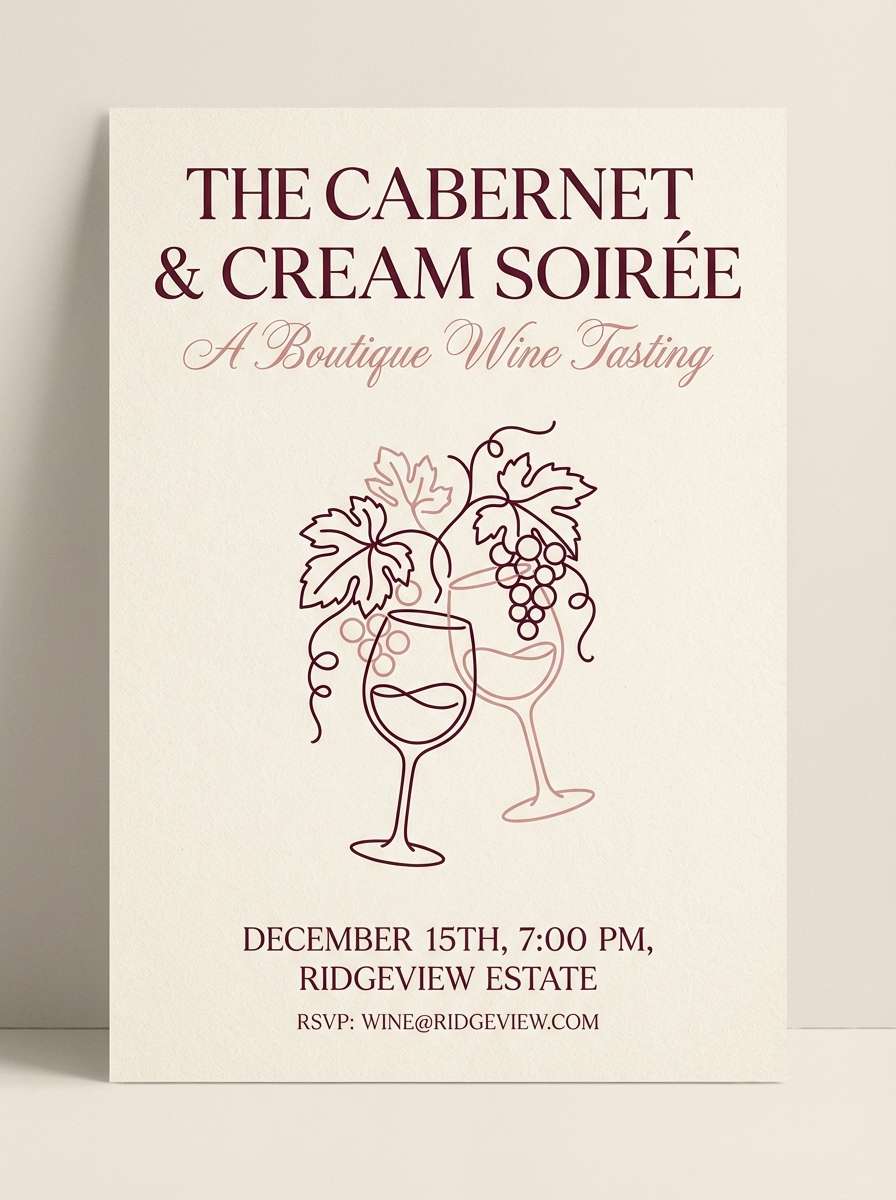 wine poster in deep red