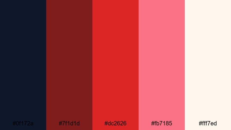 red horizon color palette with hex codes