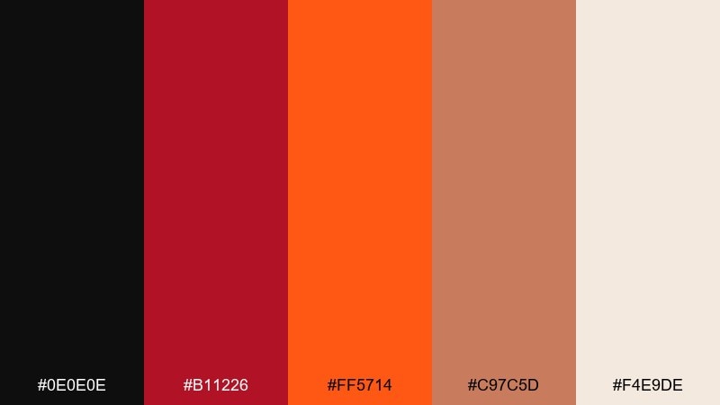 red hot clay color palette with hex codes