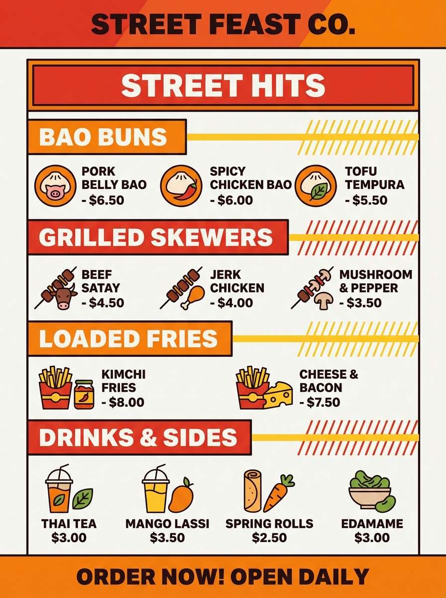 street food menu design